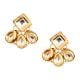 Gold Tone Square & Triple Teardrop Cluster Earrings Pair